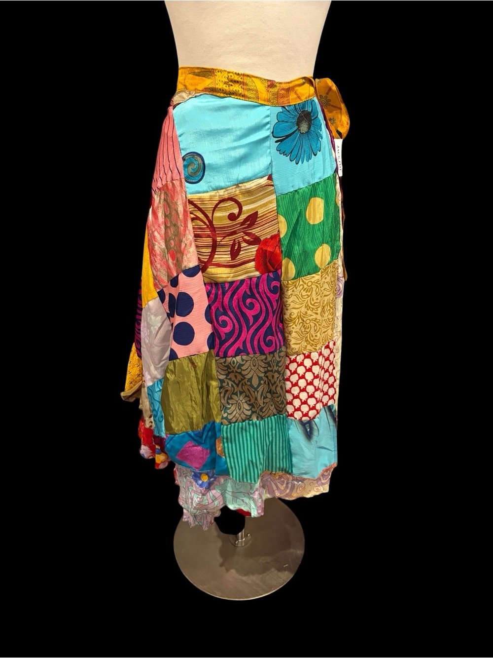 Jackpot #9 recycled silk sari reversible wrap skirt